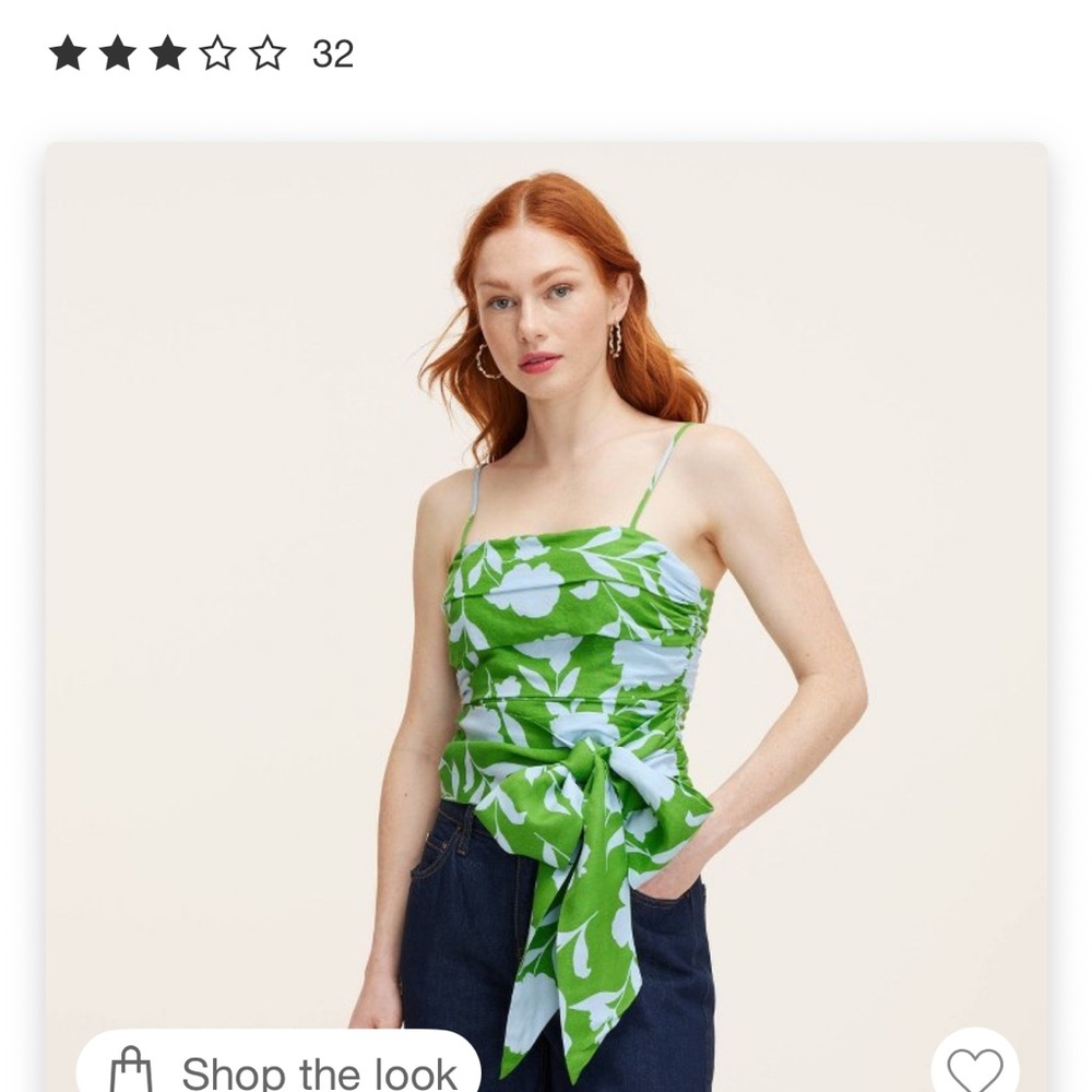 Kate Spade x Target Green and White Tie Front Camisole Crop Top